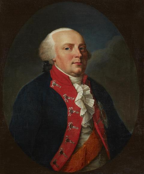 Johann Heinrich Schröder - Porträt König Friedrich Wilhelm II. von Preußen in gemaltem Oval