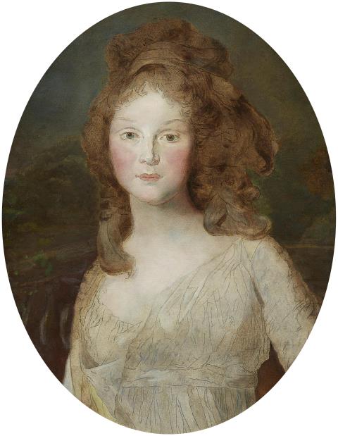 Johann Friedrich August Tischbein - Portrait of Crown Princess Louise of Prussia, later Queen Louise (unfinished)