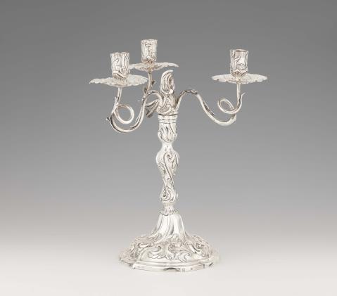 Hermann Neupert II - A Frederician Berlin silver candelabrum