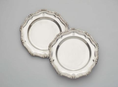 Daniel Vollgold & Sohn - Two Berlin silver plates made for Emperor William II