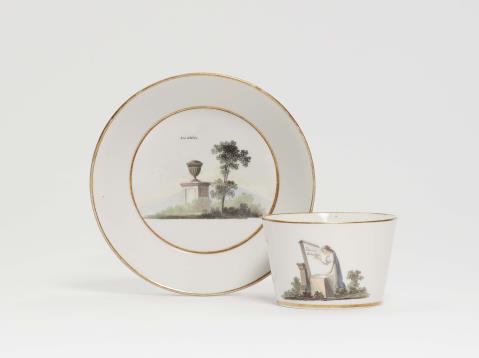  Gothaer Porzellanfabrik - A Gotha porcelain cup and saucer