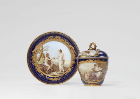 Angelika Kauffmann - A Meissen porcelain cup and saucer with scenes after Angelika Kauffmann