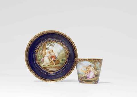 Angelika Kauffmann - A Meissen porcelain cup and saucer with scenes after Angelika Kauffmann