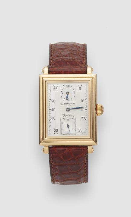  Chronoswiss - An 18k manual winding Chronoswiss Regulateur Rectangulaire gentleman's wristwatch.