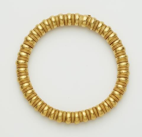Ilias Lalaouins - A Greek 18k gold Minoan style bead necklace.