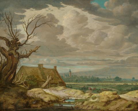 Johannes Goedaert - Landschaft mit Hirten und Kuhherde an einer Kate