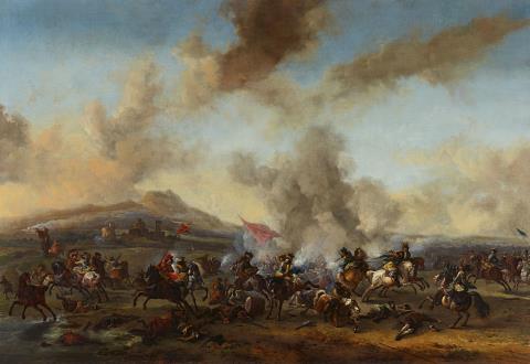 Philips Wouwerman - A Battle between Cavalry and Infantry
