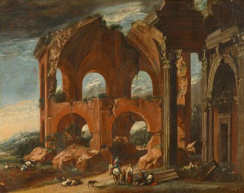 Jacob de Heusch - Capriccio-Ansicht der Tempel der Minerva Medica