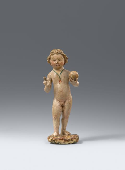 Mechelen - A small figure of the Blessing Christ Child, Mechelen, around 1500