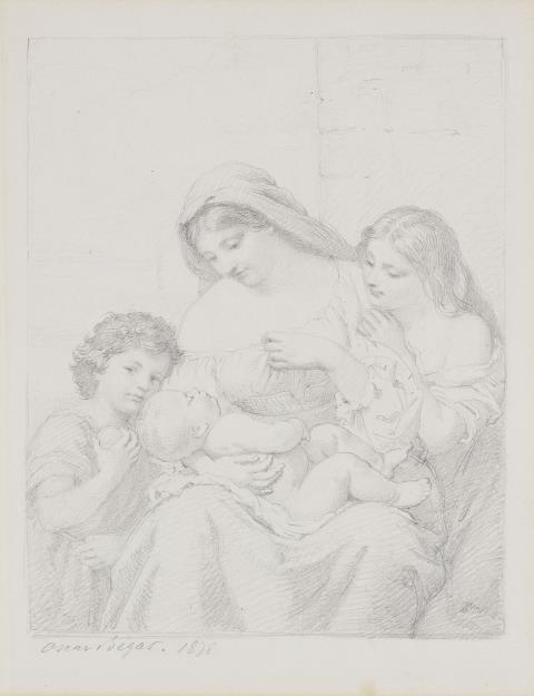 Oscar Begas - Mother with an Infant and two Children