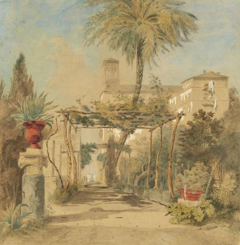 Albert Emil Kirchner - Laubengang vor der Villa Malta in Rom
