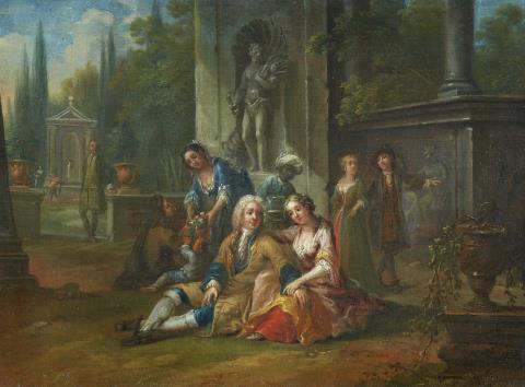 Deutscher Meister 2. Hälfte 18. Jahrhundert - Vornehme Gesellschaft im Park