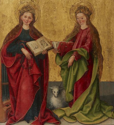 Probably Upper Rhine-Region second half 15th century - Saints Cecilia and Agnes