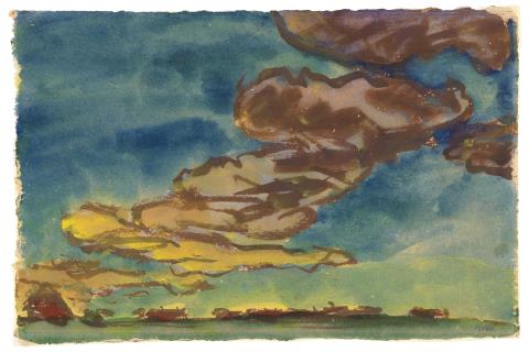 Emil Nolde - Marschlandschaft mit Abendwolken