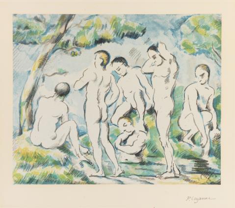 Paul Cezanne - Les Baigneurs (petite planche)