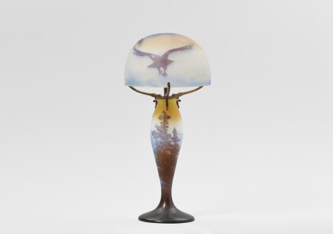 Emile Gallé - A coloured glass table lamp by the Gallé manufactory