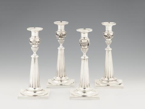 Friedrich Jakob Biller - Four Augsburg silver candlesticks