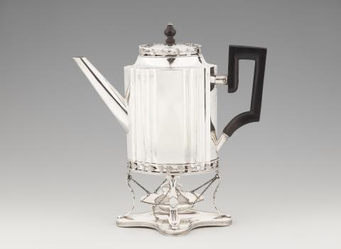 Gottfried Peter Nicolaus Zeller - A Lübeck silver kettle and rechaud