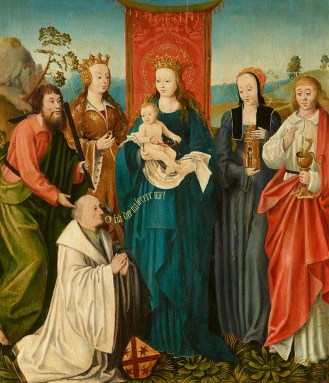 Cologne School around 1500/10 - Madonna and Child between Saints with Kneeling Donor
