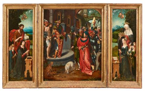 Adriaen van Overbeke - Triptych with Ecce Homo