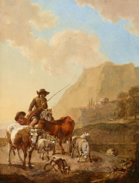 Jan Wyck - Landscape with Shepherds