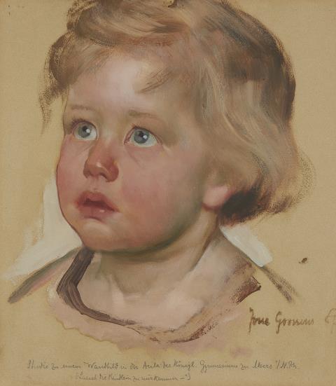 Josse Goossens - Kinderportrait (Studie zum Fresko "Lasset die Kindlein zu mir kommen")