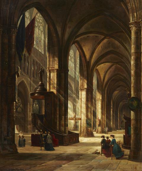 Franz Stegmann - Innenansicht der Kathedrale von Metz