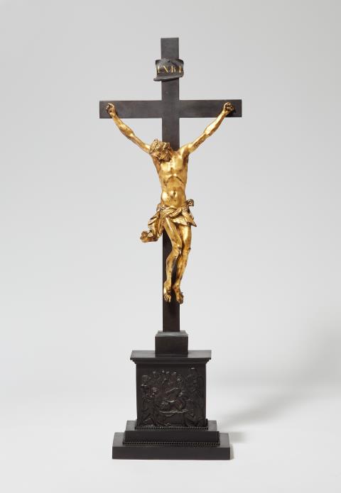 Leonhard Posch - A large cast iron altar crucifix