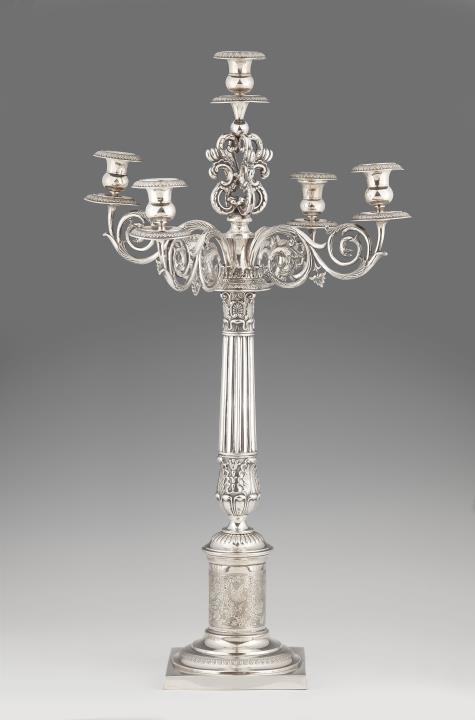 Johann George Wilhelm Heinicke - A large Berlin silver candelabrum