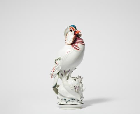 Max Esser - A Meissen porcelain mandarin duck by Max Esser