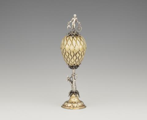 Johann Gottfried Hildebrand - A Berlin parcel gilt silver chalice made for a farrier and cartwright