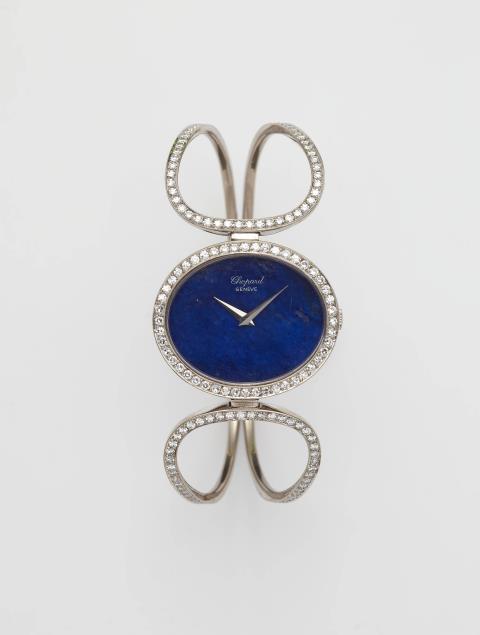 Chopard - An 18k gold quartz Chopard lapis lazuli wristwatch