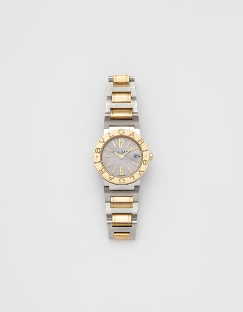 An 18k yellow gold and stainless steel Bulgari ladies wristwatch.