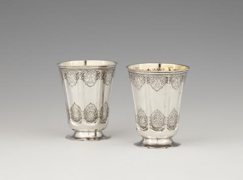 A pair of Frankfurt Régence silver beakers