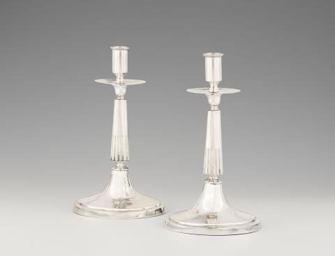A pair of Grabow silver candlesticks