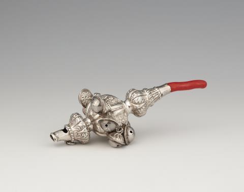 A Victorian silver rattle