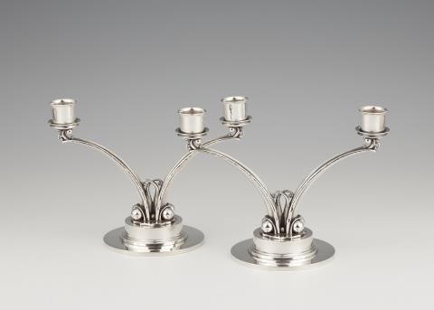 A pair of Copenhagen silver candlesticks, model no. 278