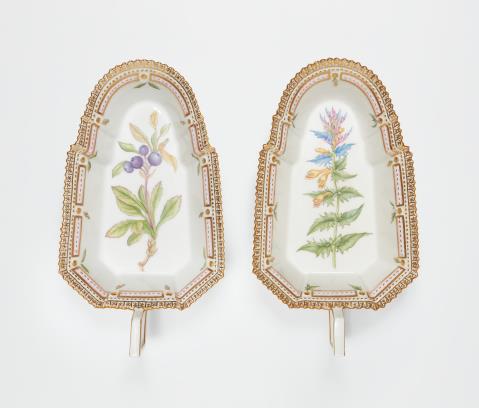  Königliche Porzellanmanufaktur Kopenhagen - Zwei Konfektschalen Flora Danica