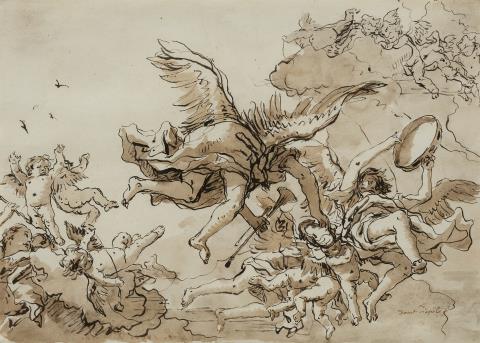 Giovanni Domenico Tiepolo - Angels Playing Music