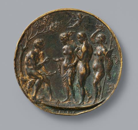 Probably South German second half 16th century - A bronze plaque with the Judgement of Paris, presumably Southern Germany, second half 16th century