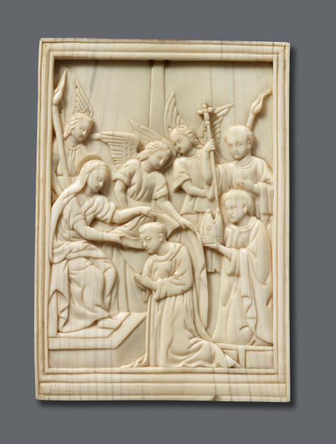Flemish second half 17th century - An ivory relief with the appointment of a monk as a bishop, Flanders, second half 17th century