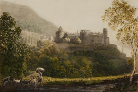 Carl Philipp Fohr - View of Heidelberg Castle seen from East