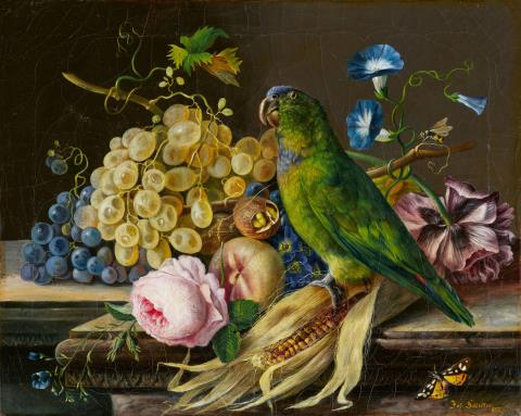 Josef Schuster - Still Life with a Parrot
