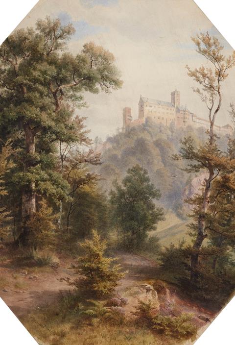 Carl Maria Nicolaus Hummel - Landscape with a View of the Wartburg Castle