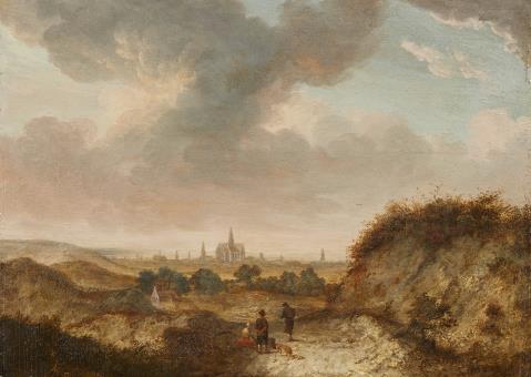 Dutch School 17th/18th century - Panoramic Landscape with View of a Town