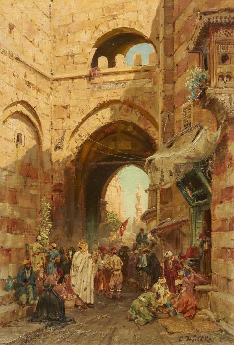 Carl Wuttke - View of Cairo with the Southern Gate and City Walls (Bab Zuweila)