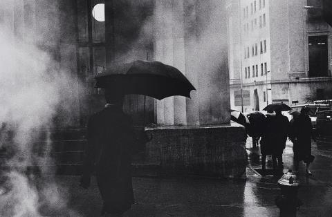Louis Stettner - Rainy Day on Wall Street, New York