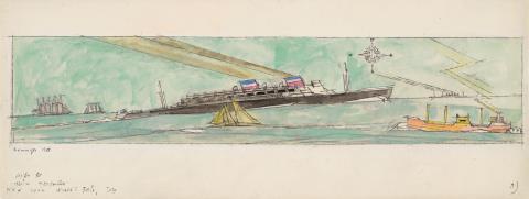 Lyonel Feininger - Design for Marine Transportation Building, New York World's Fair