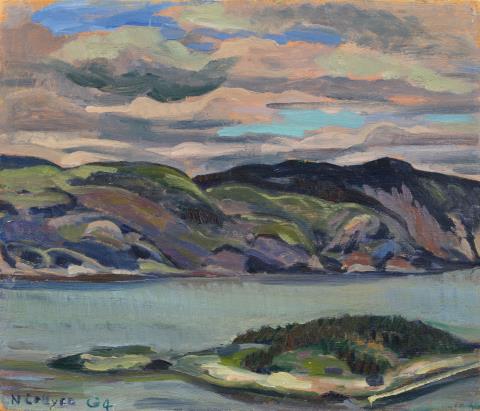 Nora Frances Collyer - Saguenay River, rückseitig: Weg unter Bäumen