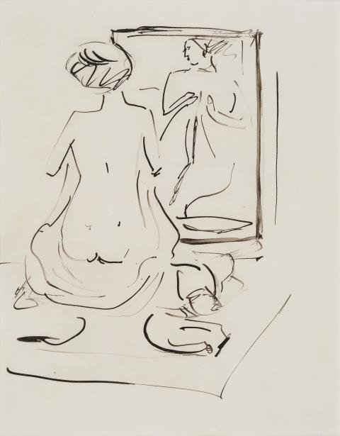 Ernst Ludwig Kirchner - Weiblicher Akt vor Spiegel